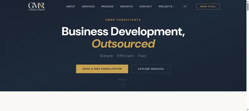 Sitio web gmnrconsultants.com creado por GoBizIT